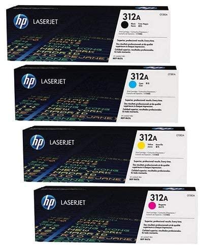 Hp 312a Toner Cartridge Set Cf380a 1a 2a 3a Black Cyan Magenta Yellow Toners - eBuy UAE